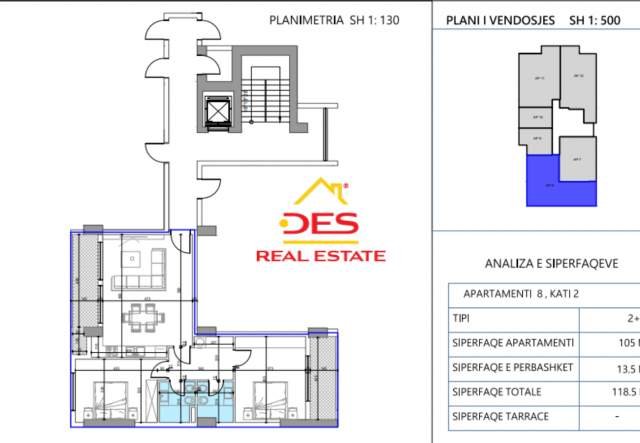 Vlore, shitet 2+1+BLK 118 m² 1.700 Euro/m2 (Lungomare,Vlore)