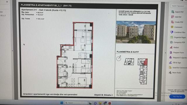 Tirane, shitet apartament 2+1 Kati 3, 101 m² 202.000 Euro