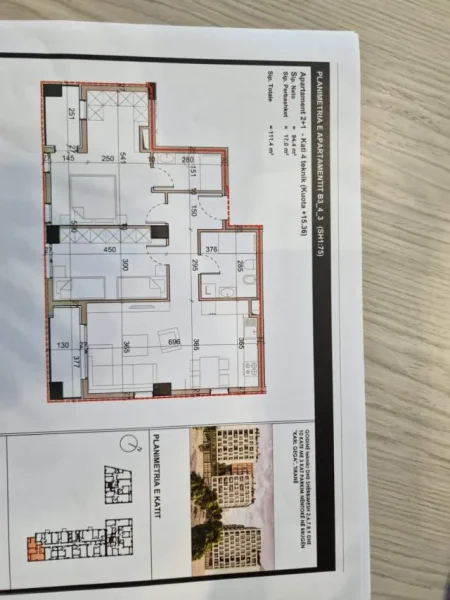 Tirane, shitet apartament 2+1 Kati 4, 111 m² 222.000 Euro (rruga Petrela)