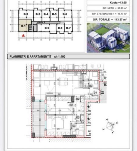 Tirane, shitet apartament 2+1+A+BLK Kati 4, 113 m² 141.250 Euro (Dritan Hoxha)