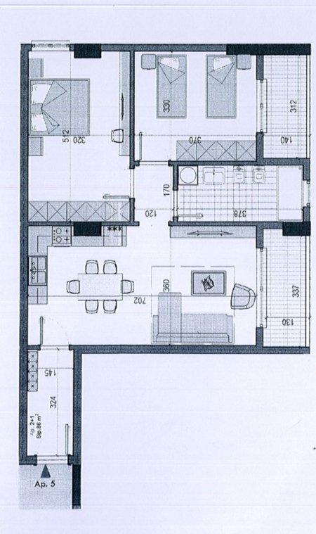 Tirane, shitet apartament 2+1 Kati 5, 96 m² 59.000 Euro (Rruga Teuta)