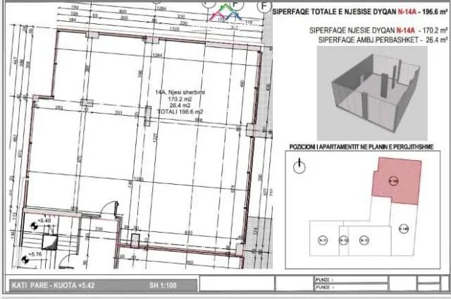 Tirane, jepet me qera zyre Kati 1, 1.966 m² 5.000 Euro (myslym shyri)