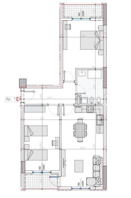 Tirane, shitet apartament 2+1 Kati 3, 103 m² 850 Euro/m2 (PRANE QTU)