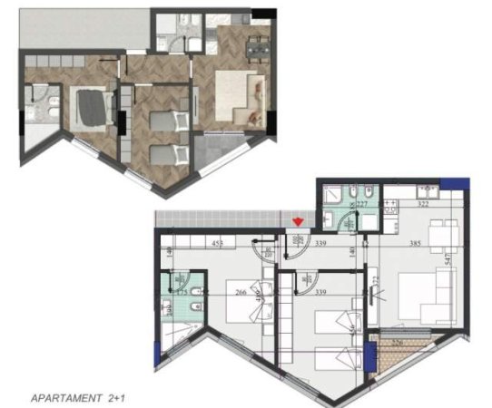 Tirane, shitet apartament 2+1 Kati 6, 96 m² 154.000 Euro
