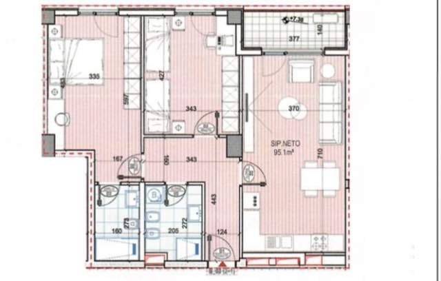 Tirane, shitet apartament 2+1 Kati 2, 107 m² 144.000 Euro
