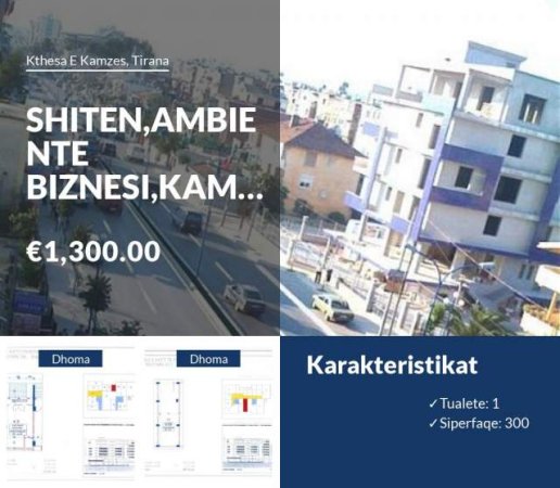 Tirane, shitet ambjent biznesi Kati 0, 1 m² 1 Euro (kamez)