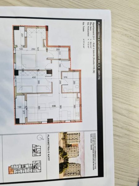 Tirane, shitet apartament 2+1 Kati 4, 111 m² 222.000 Euro (Rruga Petrela)