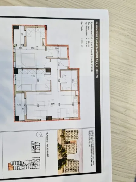 Tirane, shitet apartament 2+1 Kati 4, 111 m² 222.000 Euro (Rruga Petrela)
