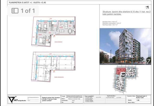 Tirane, shitet apartament 2+1+BLK Kati 1, 125 m² 188.000 Euro (rruga Sejdini)