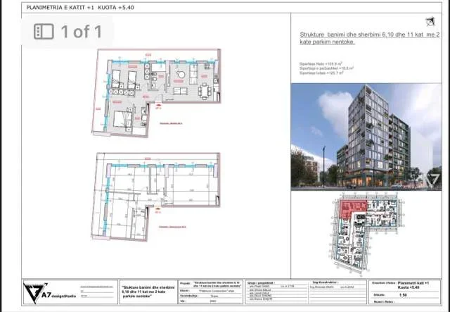 Tirane, shitet apartament 2+1+BLK Kati 1, 125 m² 188.000 Euro (rruga Sejdini)