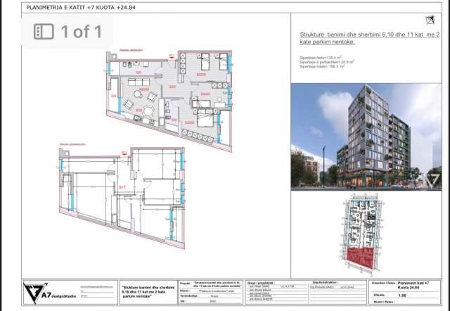 Tirane, shitet apartament 3+1+A+BLK 156 m² 234.000 Euro (rruga Sejdini)