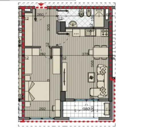Tirane, shitet apartament 1+1+BLK Kati 6, 78 m² 105.000 Euro
