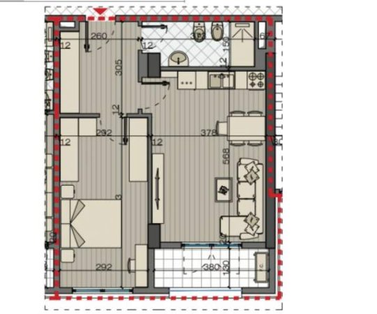 Tirane, shitet apartament 1+1 Kati 6, 77 m² 1.350 Euro/m2 (Rruga Jordan Misja)