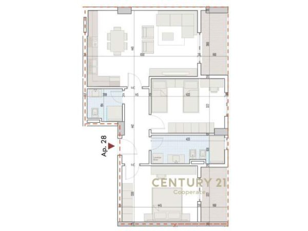 Tirane, shitet apartament 2+1 Kati 5, 110 m² 99.000 Euro (lidhja e prizrenit)