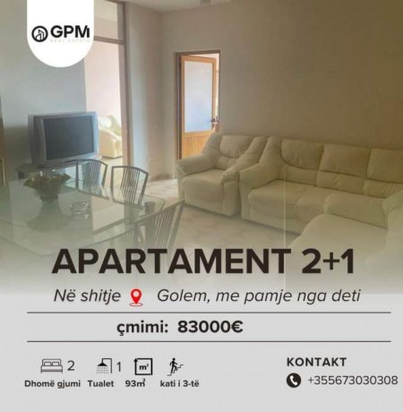 Durres, shitet apartament 2+1 Kati 3, 93 m² 83.000 Euro ne Golem