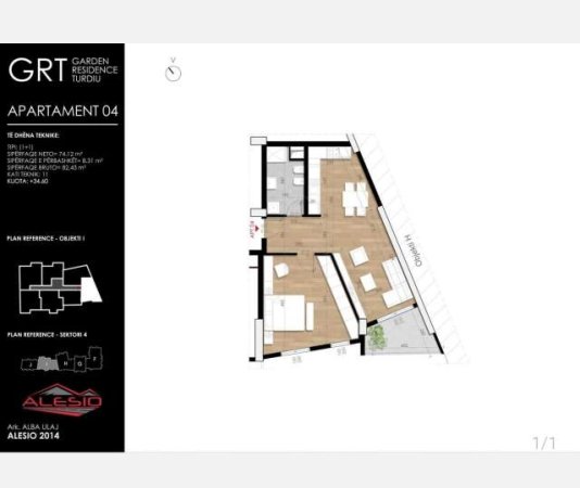 Tirane, shitet apartament 1+1+BLK Kati 11, 83 m² 94.800 Euro (Turdiu)