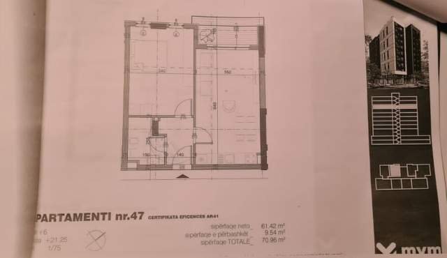 Tirane, shitet apartament 1+1+BLK Kati 6, 72 m² 85.000 Euro (Fusha Aviacionit)