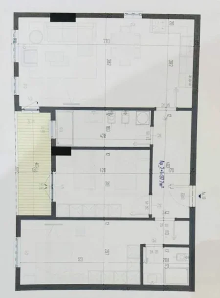 Tirane, shitet apartament 3+1 Kati 7, 124 m² 800 Euro/m2