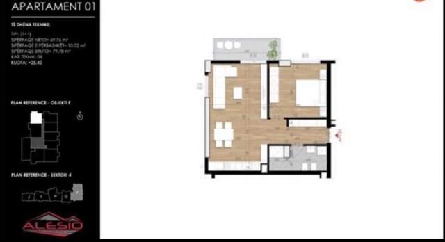 Tirane, shitet apartament 1+1+BLK Kati 6, 80 m² 100.000 Euro (fusha e Aviacionit)