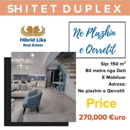 Qerret, shes apartament duplex Kati 0, 150 m² 270.000 Euro (Qerret)