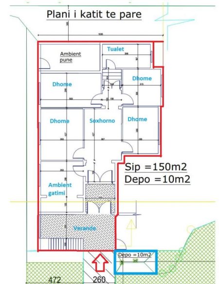 Durres, shes truall ne bregdet 700 m² 200.000 Euro (ura e plepave)