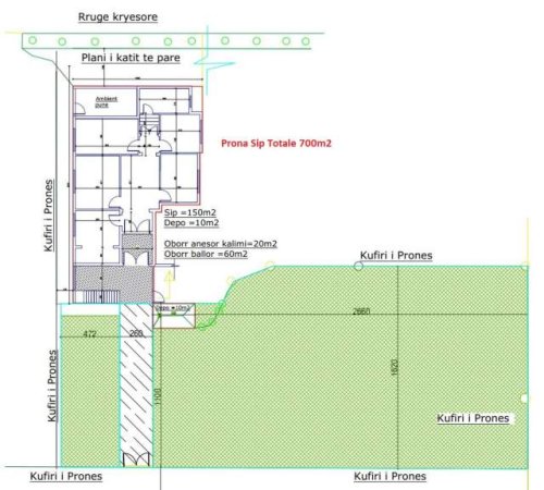 Durres, shes truall ne bregdet 700 m² 200.000 Euro (ura e plepave)