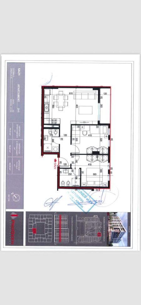 Tirane, shitet apartament 2+1+BLK Kati 2, 93 m² 800 Euro/m2 (Pran QTU)