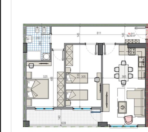 Tirane, shitet apartament 2+1 Kati 7, 104 m² 59.000 Euro (Rruga Teuta)