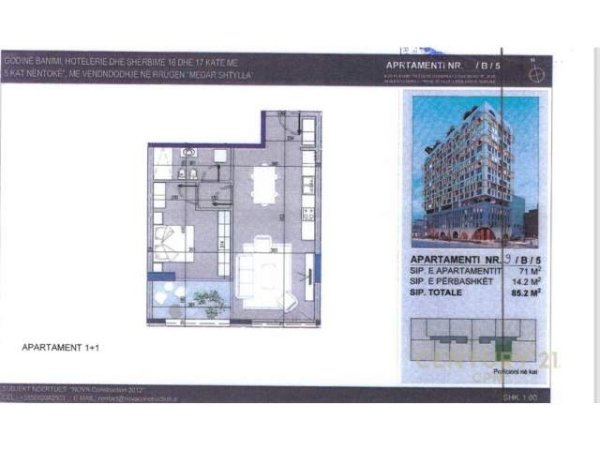 Tirane, shes apartament 1+1+BLK 85 m² 161.800 Euro (Komuna e Parisit)