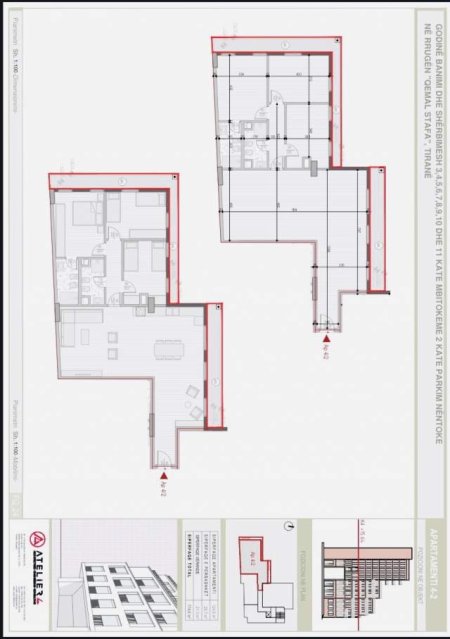 Tirane, shitet apartament Kati 2, 99 m² 1.800 Euro/m2 (Shkolla e kuqe)
