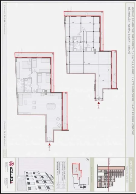 Tirane, shitet apartament Kati 2, 99 m² 1.800 Euro/m2 (Shkolla e kuqe)