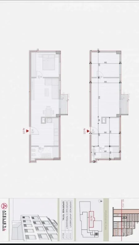 Tirane, shitet apartament Kati 2, 99 m² 1.800 Euro/m2 (Shkolla e kuqe)