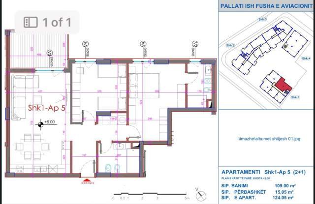 Tirane, shitet 2+1+BLK Kati 2, 119 m² 178.500 Euro