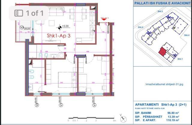 Tirane, shitet 2+1+BLK Kati 2, 119 m² 178.500 Euro