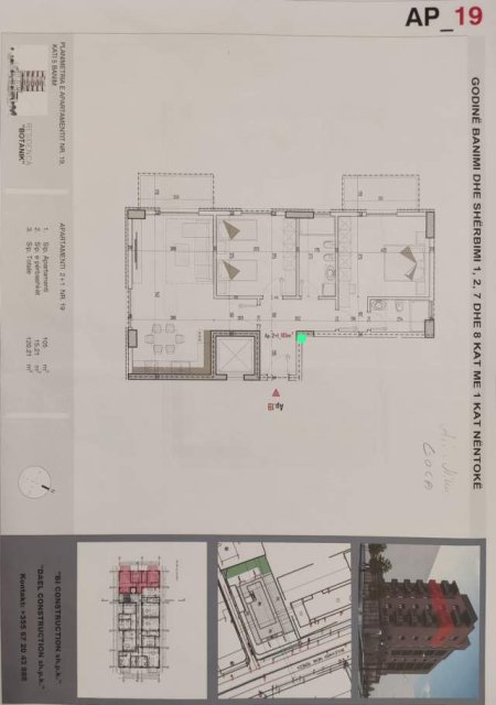 Tirane, shitet apartament 2+1+BLK Kati 5, 120 m² 97.000 Euro
