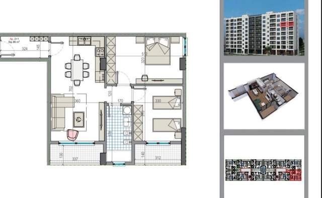 Tirane, shitet apartament 2+1 Kati 6, 96 m² 57.600 Euro (Rruga Teuta)