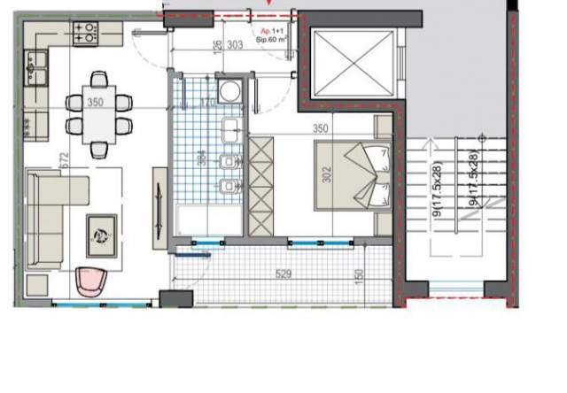 Tirane, shitet apartament 1+1 Kati 7, 67 m² 41.000 Euro (Rruga Teuta)