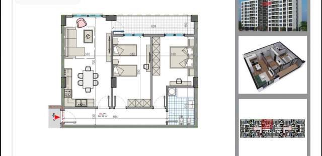 Tirane, shitet apartament 2+1 Kati 7, 104 m² 64.000 Euro (Rruga Teuta)