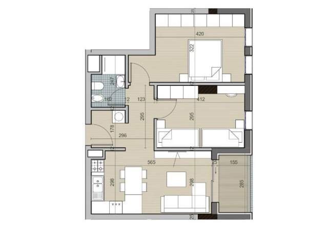 Tirane, shitet apartament 2+1 Kati 2, 8.083 m² 64.600 Euro (Univers City)