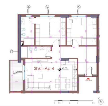 Tirane, shitet apartament 2+1 Kati 2, 110 m² 1.500 Euro/m2 (Ish Fusha e Aviacionit)