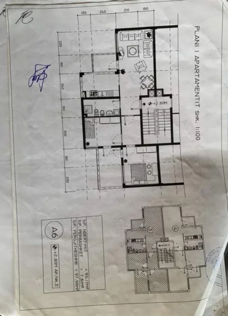 Tirane, shitet apartament 2+1+BLK Kati 4, 97 m² 90.000 Euro (Autostrada Tirane-Durres)