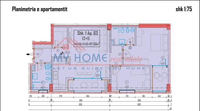 Tirane, shitet apartament 3+1+BLK Kati 3, 117 m² 1.100 Euro (Sheshi Shqiponja)