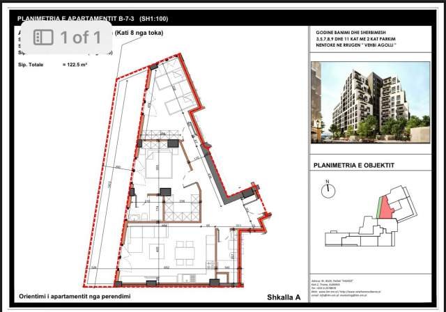 Tirane, shitet apartament 2+1+BLK Kati 5, 130 m² 228.000 Euro