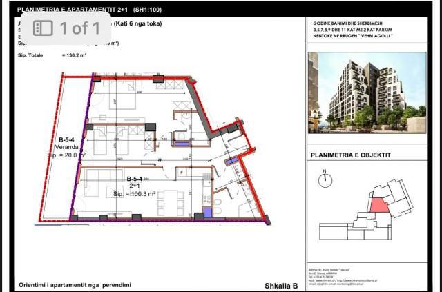 Tirane, shitet apartament 2+1+BLK Kati 5, 130 m² 228.000 Euro