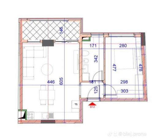 Tirane, shitet apartament 1+1 Kati 2, 74 m² 1.500 Euro/m2 (Rruga New Bulevard Tirane)