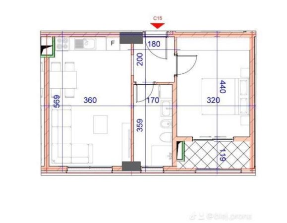 Tirane, shitet apartament 1+1 Kati 2, 74 m² 1.500 Euro/m2 (Rruga New Bulevard Tirane)