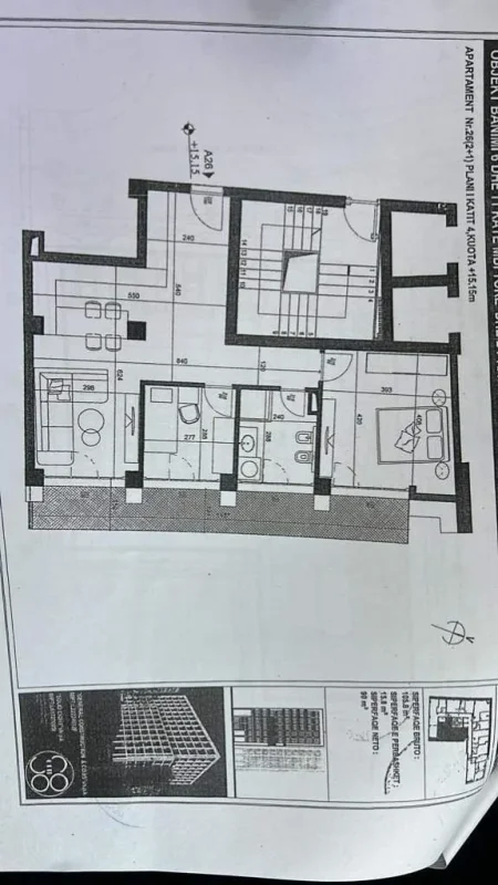 Tirane, shitet apartament 2+1+BLK Kati 5, 106 m² 158.700 Euro