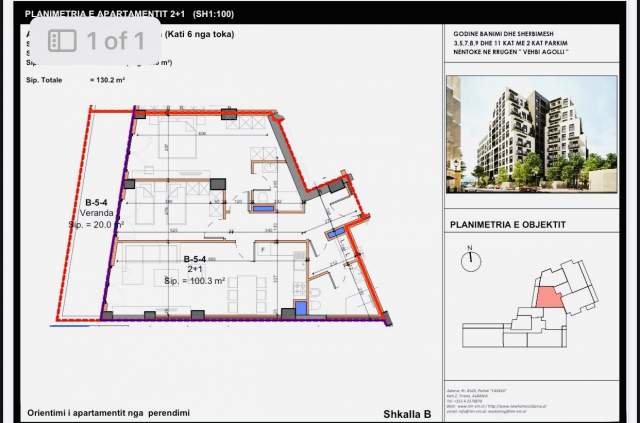 Tirane, shitet apartament Kati 5, 130 m² 228.000 Euro