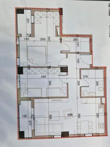Tirane, shitet apartament 2+1 Kati 4, 111 m² 222.000 Euro (RRUGA PETRELA)
