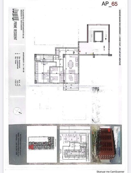 Tirane, shitet apartament 2+1+BLK Kati 6, 110 m² 83.600 Euro (Pran Bashkis Kamez)